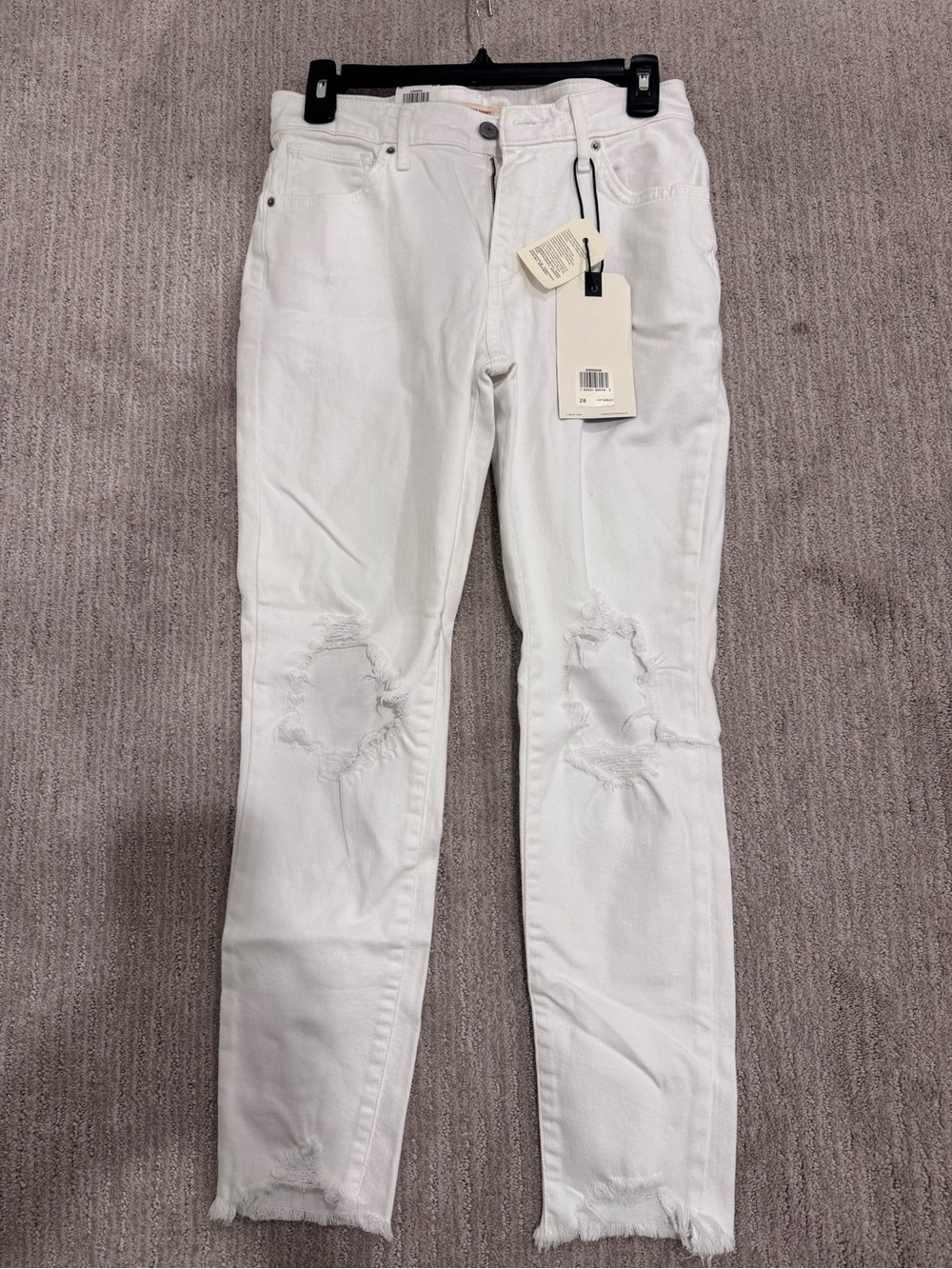Levi's White Skinny Distressed Jeans